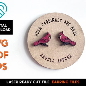 Cardinal Earring SVG Template: Memorial Gift (Digital Download)