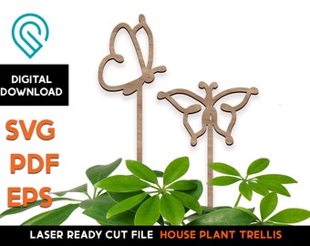 Vlinderplant inzet latwerk - lasergesneden SVG-bestand (digitale download)
