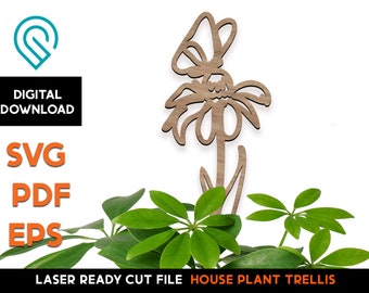Vlinderbloem plant inzet latwerk - lasergesneden SVG-bestand (digitale download)