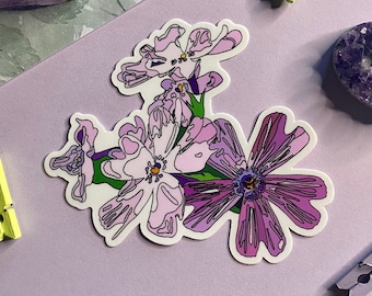 Flower sticker | Flower | Plant Sticker | Waterproof Sticker | Mirror Decal | Laptop sticker | Decals | Hydro Flask sticker | Flower decor