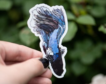 Sticker | Betta Fish Sticker | Fish Tank | Hydro Flask Stickers | Mirror Decal | Fish Tank Decor | Betta Fish Plants | Waterproof Sticker