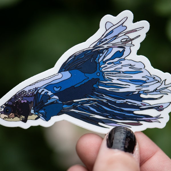 Fish Tank | Betta Fish Sticker | Fish Sticker | Betta Fish | Mirror Decal | Fish Tank Decor | Betta Fish Plants | Waterproof Sticker | Fish