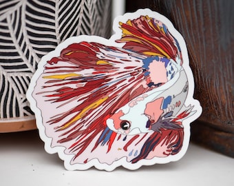 Betta Fish | Betta Fish Sticker | Fish Tank | Hydro Flask Stickers | Mirror Decal | Fish Tank Decor | Betta Fish Plants | Waterproof Sticker
