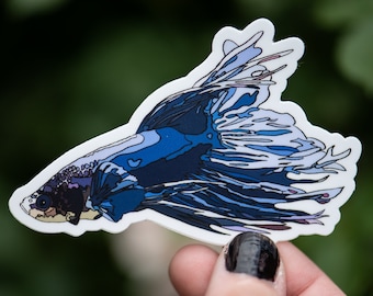 Fish Tank | Betta Fish Sticker | Fish Sticker | Betta Fish | Mirror Decal | Fish Tank Decor | Betta Fish Plants | Waterproof Sticker | Fish