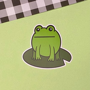 Rana / Pegatina de rana / Rana y sapo / Croc rana verde / Froggy / Pegatina impermeable / Calcomanía de espejo / Pegatina portátil / Calcomanías / Felpa de rana