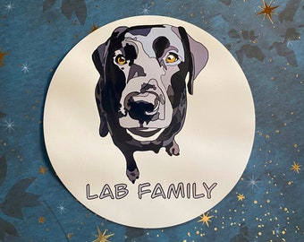 Lab | Lab magnet | Magnet | Black Lab | Dog Sticker | Puppy | Car Decal | Mirror Decal | Car magnet | Decals | Pup | Black lab gifts |