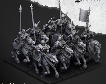 Hommes d'armes à cheval par Highlands Miniatures