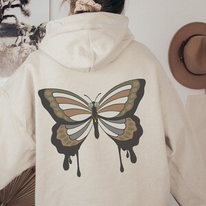 Funny Butterfly Sweatshirt, Butterfly Sweatshirt, Butterfly Crewneck, Boho Sweatshirt, Gifts for Her, Botanical Sweatshirt, Boho Hoodie