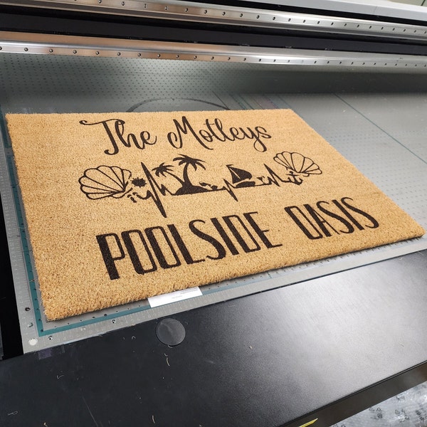 Personalized Doormat, Family Pool Doormat, Last name Doormat, Swimming Pool Mom, Mothers Day Gift, Mothers day Doormat, Welcome Pool Doormat