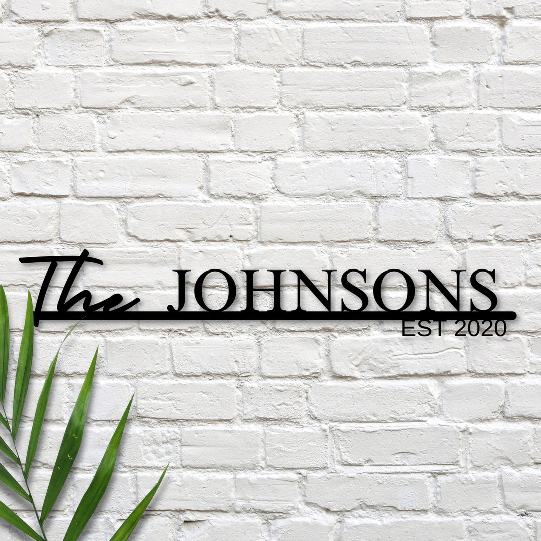Custom Metal Signs Monogram Wall Decor Metal Wall Art Last Name Sign