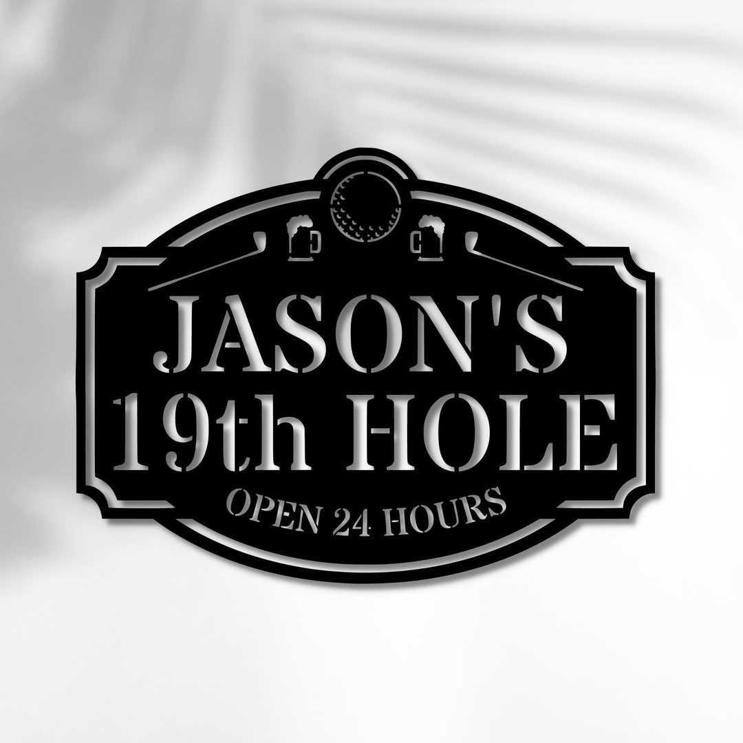 Personalized Golf Sign, Personalized Golf Decor, Golf Wall Art, 19th Hole Sign, Bar Sign, Metal