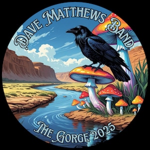 The Gorge 2025 Dave Matthews Band DMB Sticker, Durable Waterproof Permanent Vinyl Decal 3x3&quot;
