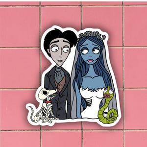 Corpse Bride Sticker, Halloween Sticker, Tim Burton Sticker, Gothic Sticker, Horror Sticker, Glossy Sticker, Die Cut Sticker