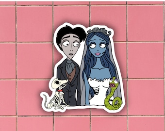 Corpse Bride Aufkleber, Halloween Aufkleber, Tim Burton Aufkleber, Gothic Aufkleber, Horror Aufkleber, glänzender Aufkleber, Die Cut Aufkleber