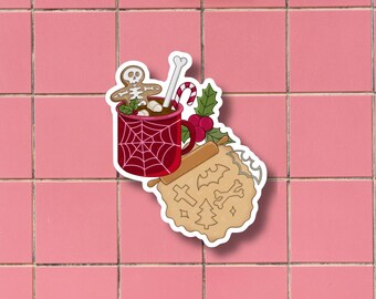 Creepmas Sticker, Merry Gothmas Sticker, Merry Hexmas, Horror Sticker, Glossy Sticker, Die Cut Sticker, Christmas Gift, Stocking Stuffer