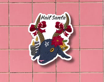 Creepmas Sticker, Merry Gothmas Sticker, Merry Hexmas, Horror Sticker, Glossy Sticker, Die Cut Sticker, Christmas Gift, Stocking Stuffer