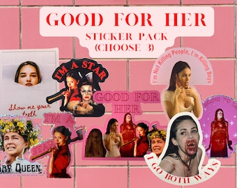 Good For Her Sticker Pack, Horror Movie Stickers, Feminist Sticker, Die Cut Stickers, Final Girls Stickers