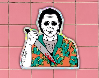 Sticker Summerween, Hot Ghoul Summer, Beach girl goth, Sticker Halloween, Été slasher, Été effrayant, Sticker horreur, Sticker citrouille