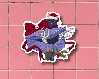 Creepmas Sticker, Merry Gothmas Sticker, Merry Hexmas, Horror Sticker, Glossy Sticker, Die Cut Sticker, Christmas Gift, Stocking Stuffer