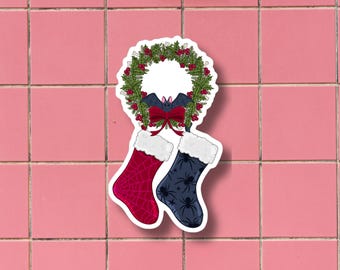Creepmas Sticker, Merry Gothmas Sticker, Merry Hexmas, Horror Sticker, Glossy Sticker, Die Cut Sticker, Christmas Gift, Stocking Stuffer