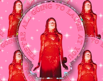 Carrie Sticker, Stephen King Sticker, Good For Her Sticker, Glossy Glitter Sticker, Die Cut Sticker, Horror Movie Sticker, Horror Sticker