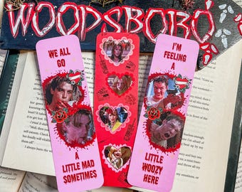 Scream Bookmark, Ghostface, Horror Movie Bookmark, Halloween, Final Girl Bookmark, Scream Movie, Sidney Prescott, Billy Loomis, Stu Macher