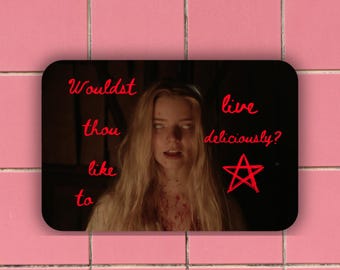 The Witch Sticker, Thomasin, Wouldst Thou Like To Live Deliciously, Black Phillip, A24, Good For Her, Final Girl, Horror Movie Sticker