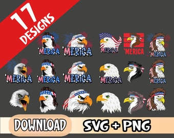 Merica Mullet Eagle SVG , 4th of July SVG Bundle,Eagle With American Flag Svg, American Flag Svg, Eagle Svg, USA Patriotic Svg,