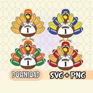 Personalized Thanksgiving Football Turkey SVG Bundle  Instant Digital Download SVG Png Cricut Silhouette  Sublimation  Custom name svg png