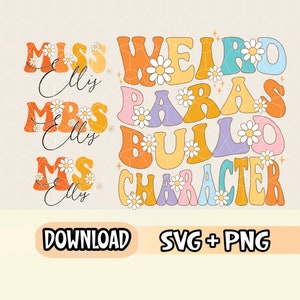 Paraprofesionales extraños personalizados construyen personajes svg png, paraprofessional svg, regreso a la escuela svg, paraprofessional png, regalo paraprofesional divertido
