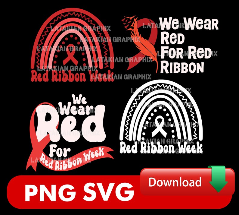 Red Ribbon Awareness Png Svg, Health Awareness Png Svg, Red Ribbon Png