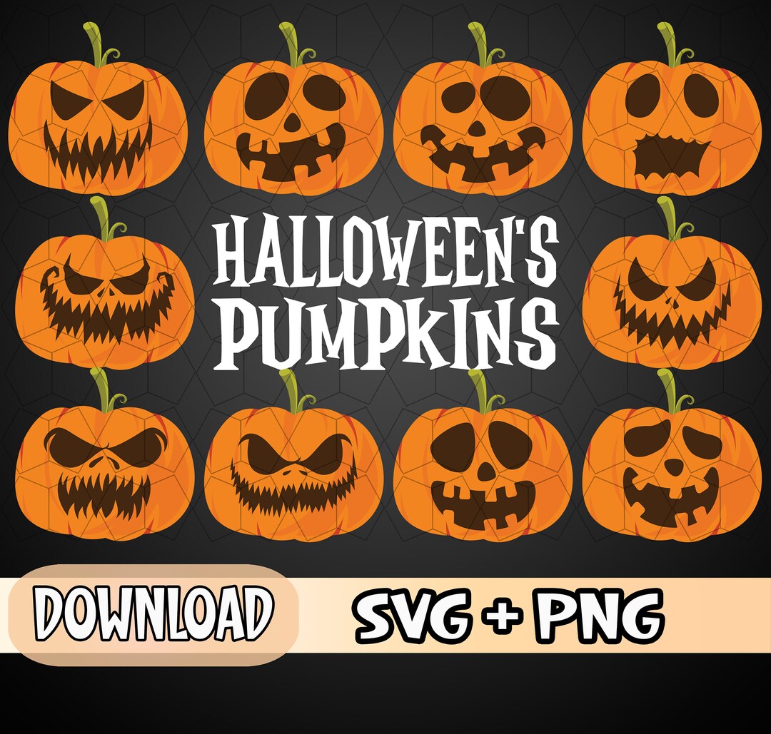 Pumpkin Face Svg, Jack O Lantern Faces, Halloween Pumpkins Faces ...