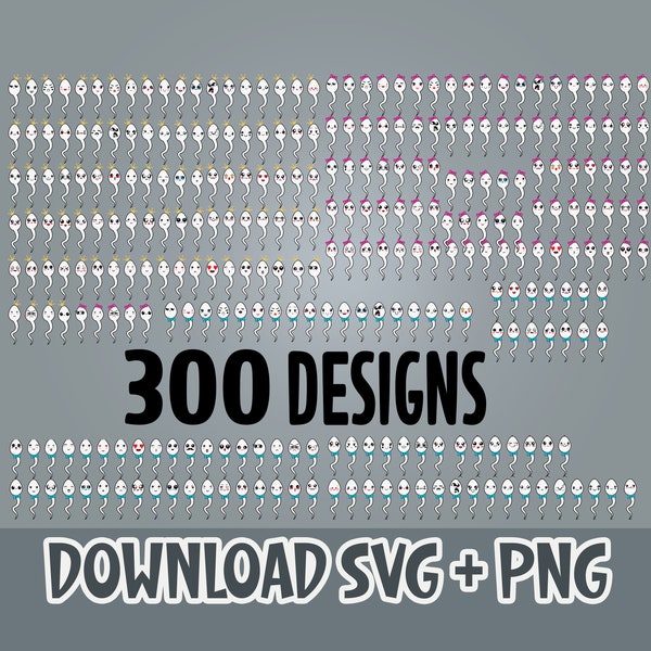 Vatertag-Svg-Bundle, Kawaii svg, Kawaii Spermien svg, Baby-Dusche-Svg, wir lebten in Ihren Eiern svg, niedlichen Spermium svg, Datei für Cricut