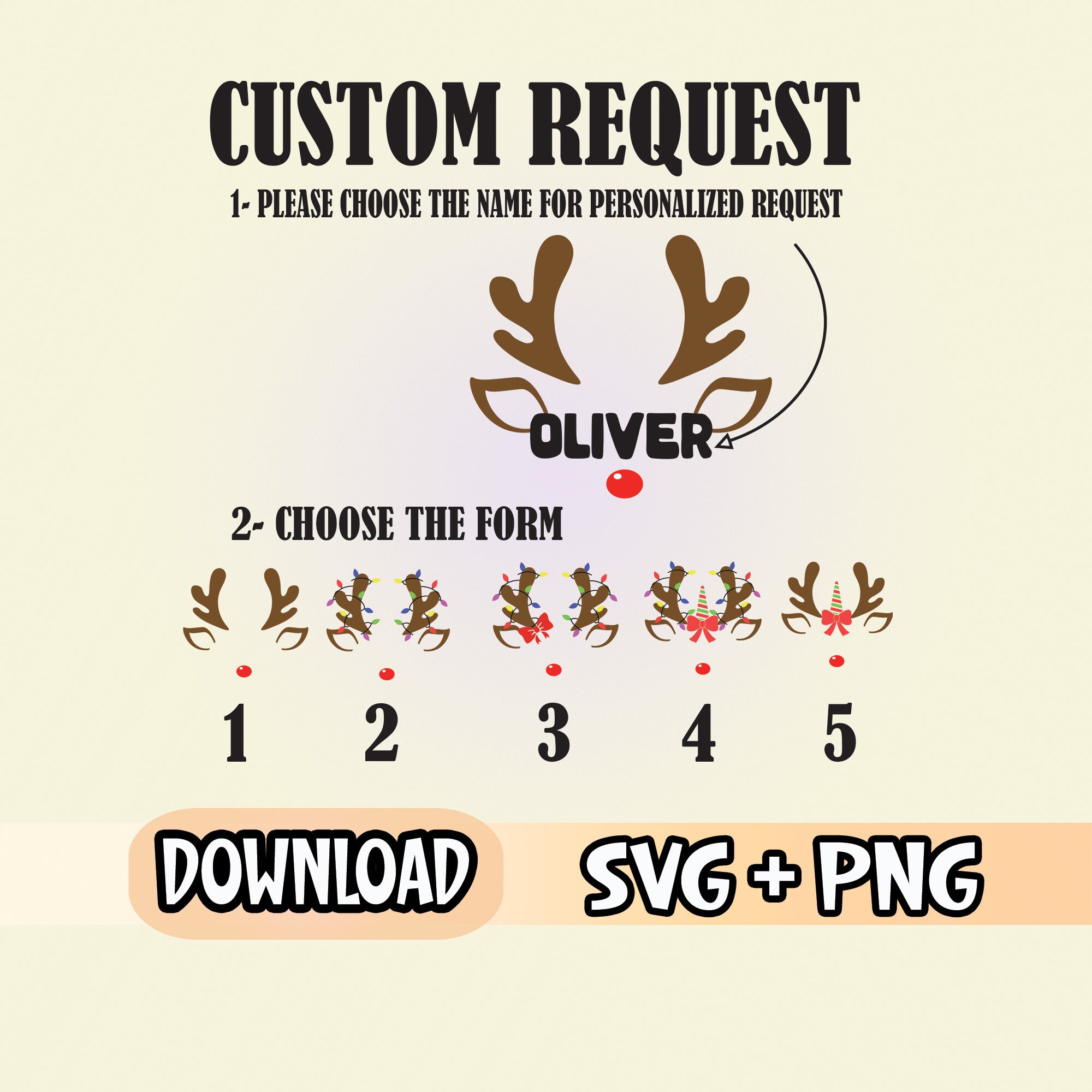 Rudolphreindeer Frame SVG Antlers Svg Antlers Monogram Svg - Etsy