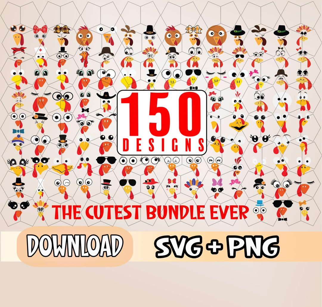 Turkey Face Svg Turkey Face Bundle Svg Png Turkey Face