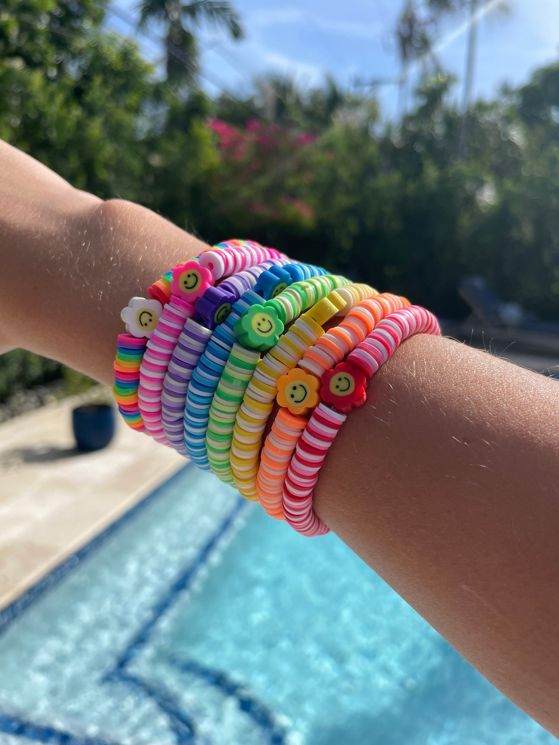 Preppy Solid Clay Beaded Bracelets | Smile & Soul Threads