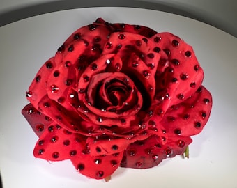 Red Rose Hair Flower