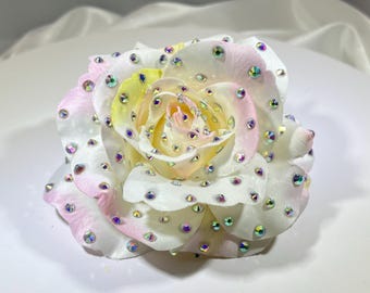 White Rose Hair Flower