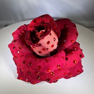 Red Rose Hair Flower XL