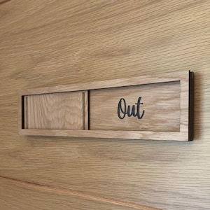 Oak Personalised Slider Door Sign, Sliding Door Sign, Meeting Room, Treatment Room, Do Not Disturb Sign, Office, Wood Sign, Business Sign
