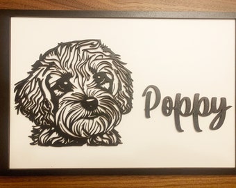 Personalisierte Cavapoo Kunst - Cavapoo Plakette - Cavapoo Geschenk - Cavapoo Zeichen - Cavapoo Rahmen - Cavapoo Dekor - Hundeliebhaber Geschenk - Weihnachtsgeschenk