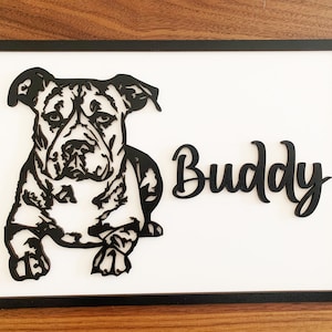 Personalised Staffordshire Bull Terrier Wall Art - Staffie Sign - Bull Terrier Plaque - Staffie Gift - Dog Lover Gift