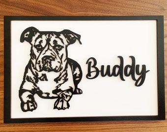 Personalised Staffordshire Bull Terrier Wall Art - Staffie Sign - Bull Terrier Plaque - Staffie Gift - Dog Lover Gift