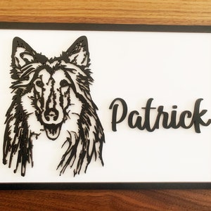 Personalisierte Rough Collie Art - Rough Collie Geschenk - Shetland Sheepdog Geschenk - Rough Collie Plaque - Rough Collie Schild - Hundeliebhaber