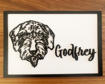 Personalised Wire Haired Dachshund Art - Dachshund Plaque - Wire Haired Dachshund Gift - Dachshund Sign - Dog Lover Gift - Dachshund Frame