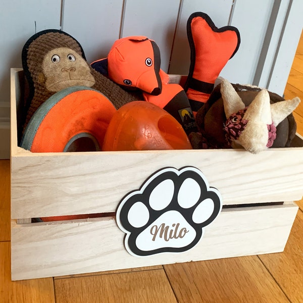 Large Personalised Dog Toy Box - Dog Toy Crate - Storage Box Crate - Crate for Dog Toys - New Puppy Gift - Personalised Crate - Wooden Crate
