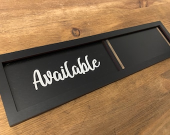 Black Personalised Slider Door Sign, Sliding Door Sign, Meeting Room, Treatment Room, Do Not Disturb Sign, Office, Wood Sign, Business Sign