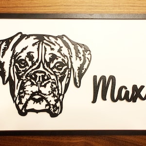 Personalised Boxer Wall Art - Boxer Dog Plaque - Boxer Gift - Boxer Plaque - Boxer Sign - Boxer Frame - Dog Lover Gift - German Boxer