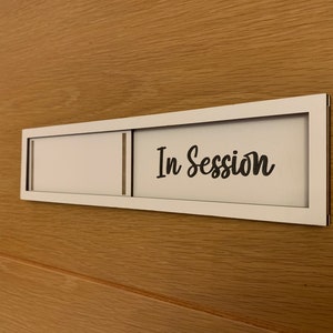 White Personalised Slider Door Sign, Sliding Door Sign, Meeting Room, Treatment Room, Do Not Disturb Sign, Office, Wood Sign, Business Sign