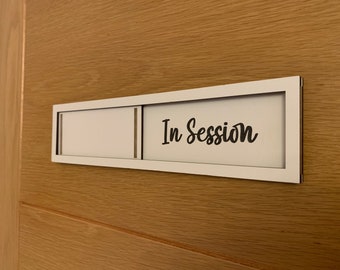 White Personalised Slider Door Sign, Sliding Door Sign, Meeting Room, Treatment Room, Do Not Disturb Sign, Office, Wood Sign, Business Sign